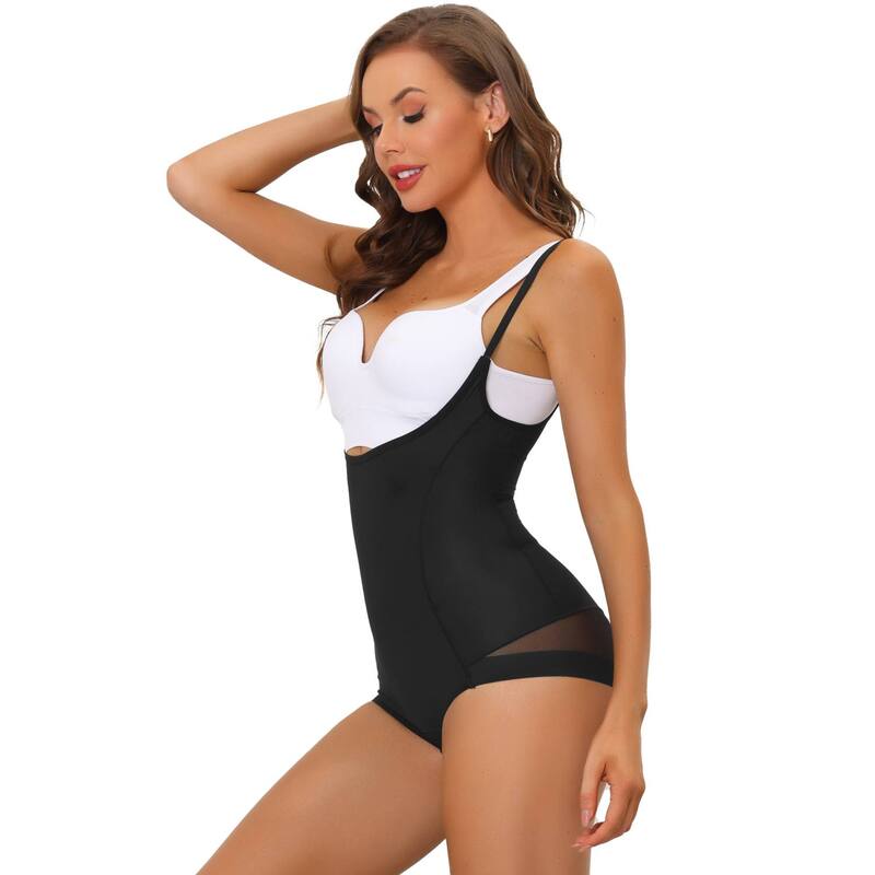 アレグラ ケー レディース トップス シャツ メッシュ ALLEGRA K Women's Mesh Tummy Control Slimming Sculpting Adjustable Straps Open Bust Full Shapewear Black ブラック|ReVida 店