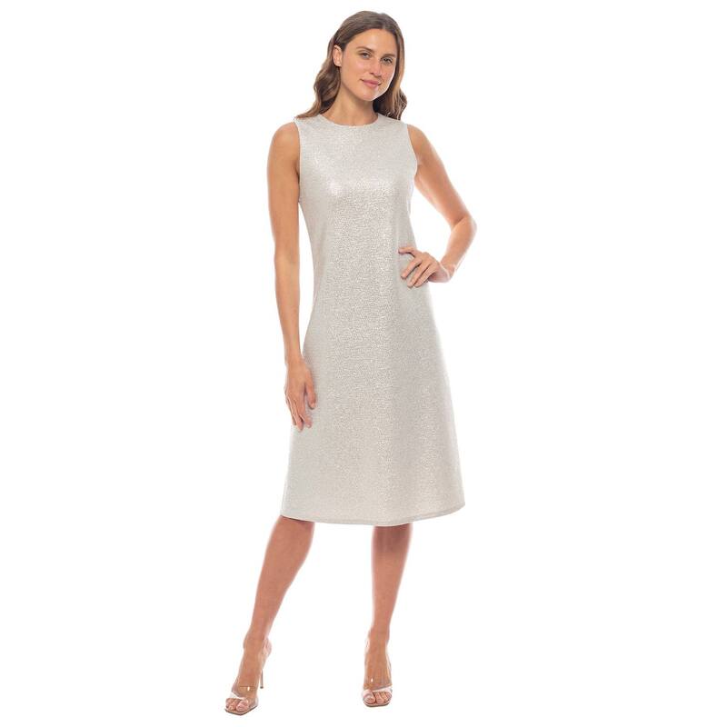マリナ レディース トップス ワンピース ミディ ノースリーブ Women's Marina Stretch Brocade Sleeveless Midi Dress Champange