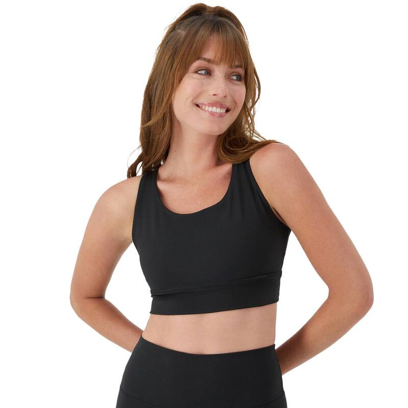 ヘインズ レディース アンダー御召しもの ブラ Women\u0027s Hanes Moves Racerback Crop Bralette SP121 Black 黒いこと