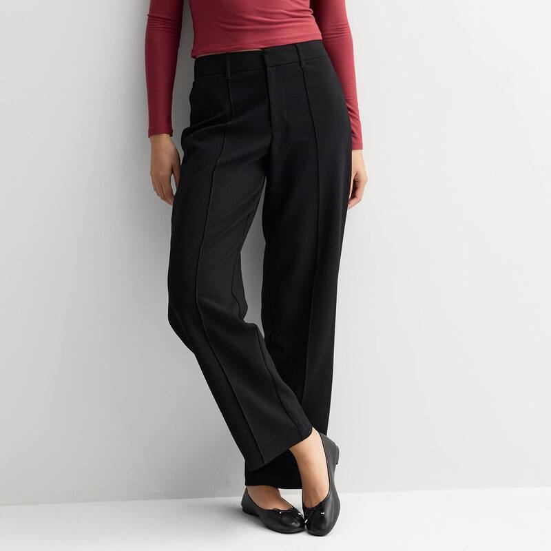 エスオー レディース ボトムス カジュアルパンツ ストレート Juniors' SO Curvy Fit Mid-Rise Straight Leg Trousers Black ブラック
