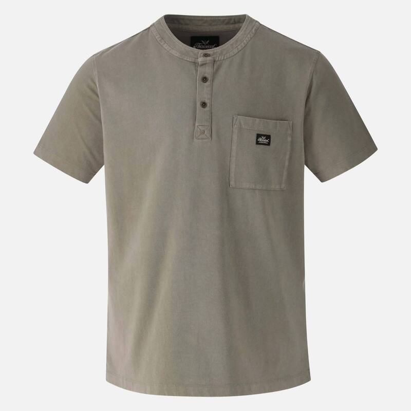 ソログッド メンズ トップス Tシャツ ヴィンテージ Thorogood Men's Pocket Henley Vintage Washort Sleeve Shirtea Leaf|ReVida 店
