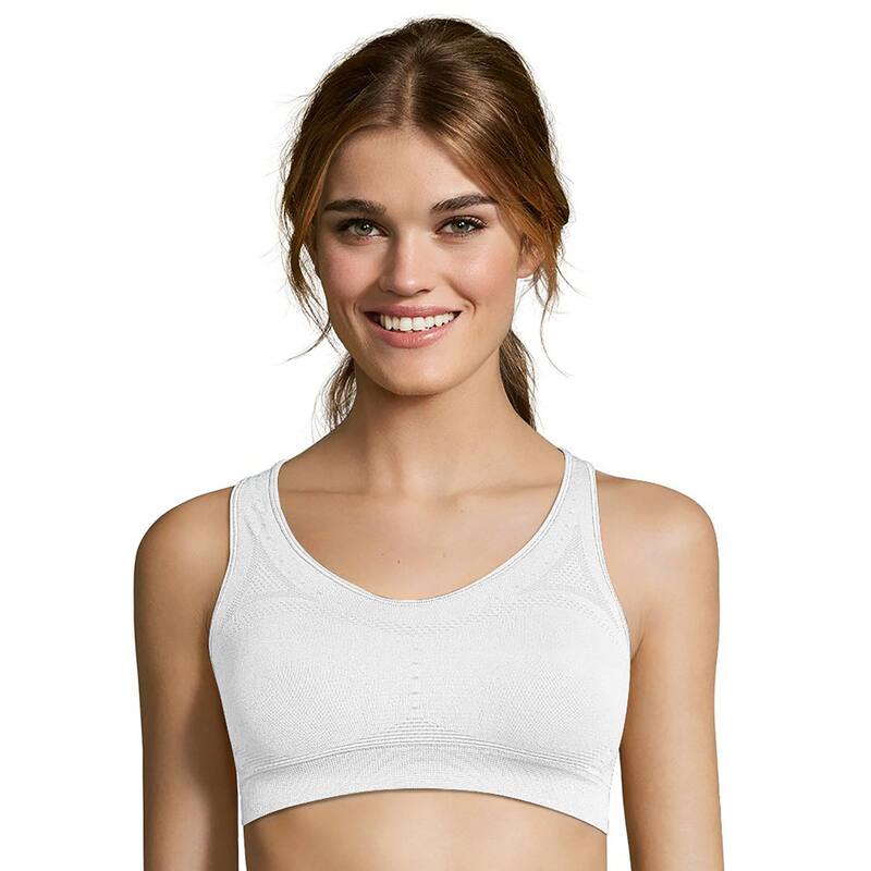 ヘインズ レディース アンダー御召しもの ブラ Hanesolid Core Racerback Sports Bra O9003 True White 白いこと