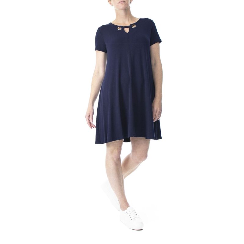 ニナレオナルド レディース トップス ワンピース Women's Nina Leonard Embellished Swing Dress Navy ネイビー