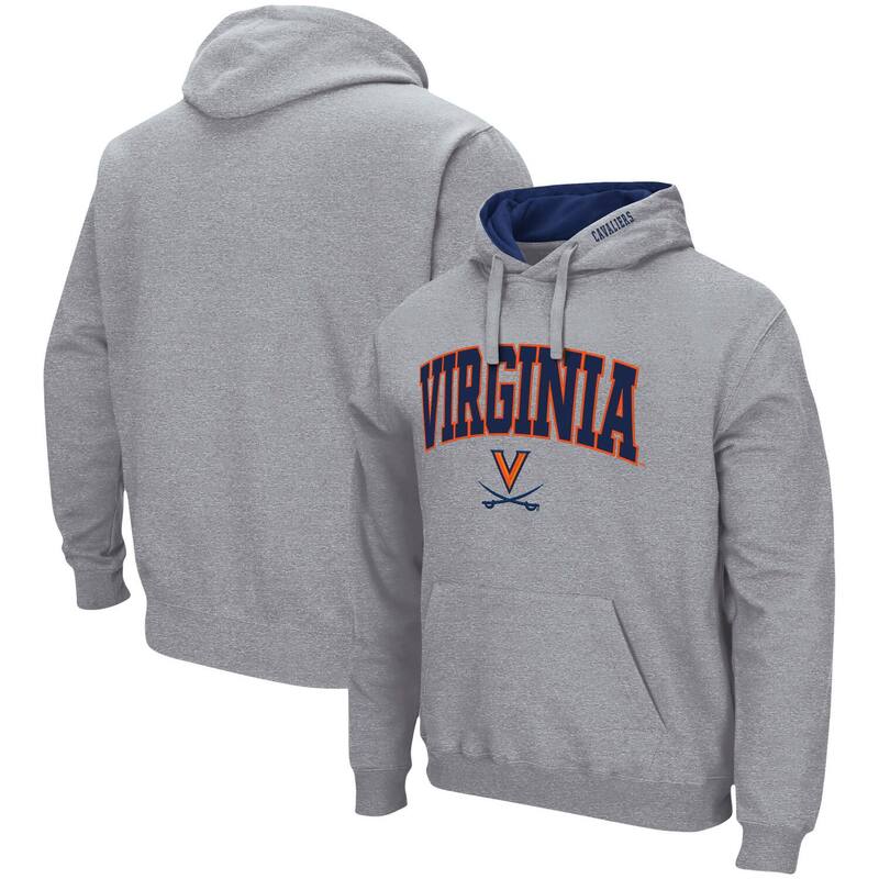 コロシアム メンズ アウター パーカー・スウェット ロゴ Men's Colosseum Heather Gray Virginia Cavaliers Arch & Logo 3.0 Pullover Hoodie Uva Grey グレー