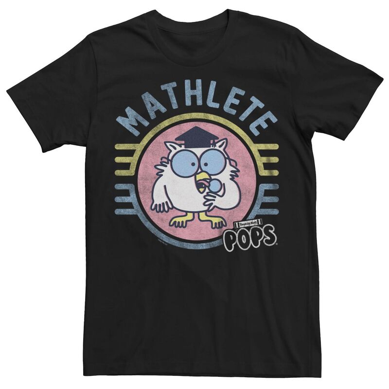 アニメ人となり メンズ トップス ティーシャツ Licensed Character Men\u0027s Tootsie Pop Mathlete Badge Tee Black 黒いこと Tシャツ・カットソー-メンズファッション