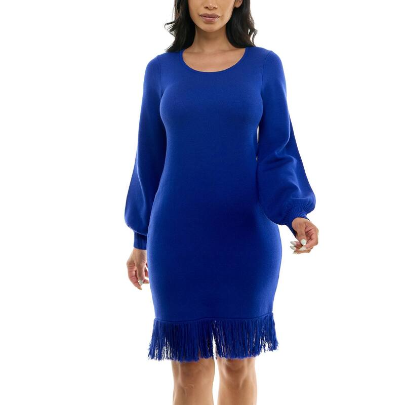 ニナレオナルド レディース トップス ワンピース セーター Women Nina Leonard Sheath Sweater Dress Deep Sapphire サファイア