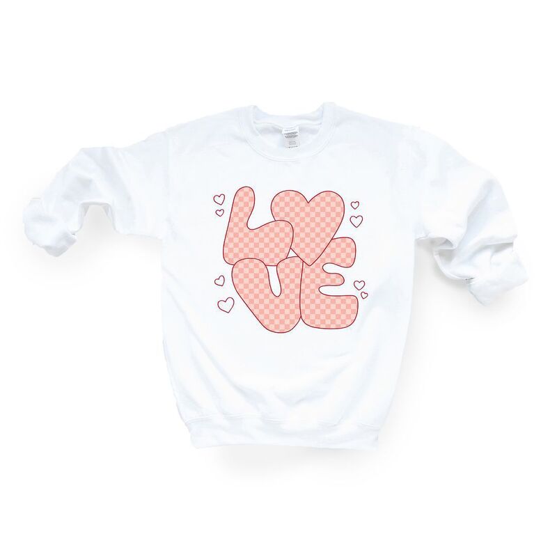 Simply Sage Market レディース アウター パーカー・スウェット シャツ Simply Sage Market Valentines Love Pink Sweatshirt White ホワイト 11,235円