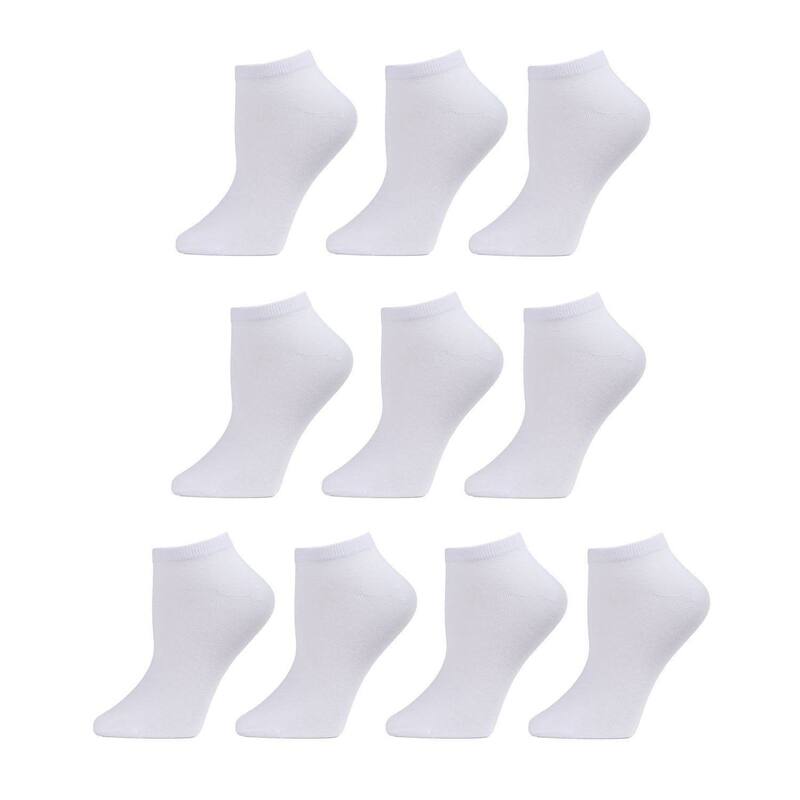 メモイ レディース アンダーウェア 靴下 MeMoi Women's 10 Pair Pack Basic Solid Low Cut Socks White ホワイト