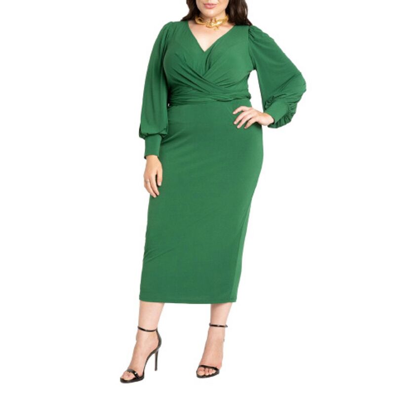 エロクイ レディース トップス 衣装 つけ加える大きさ midi ELOQUII Women\u0027s Plusize Cross Front Midi Dress Eden