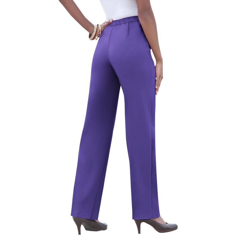 ロアマンズ レディース ボトムス カジュアルパンツ ストレート プラスサイズ プチ Roaman's Women's Plusize Petite Classic Bend Over Pant Woven Pull-On Straight Leg Pant Grape グレープ｜ReVida 店 12,464円