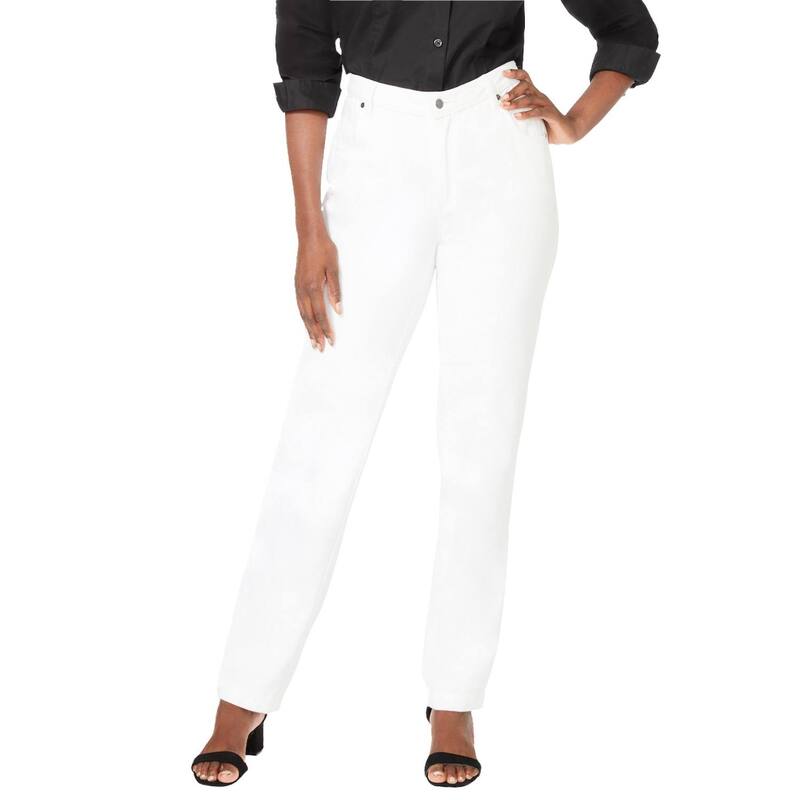 ジェシカロンドン レディース ボトムス デニムパンツ プラスサイズ トール コットン Jessica London Women's Plusize Tall Classicotton Denim Straight-Leg Jean White ホワイト