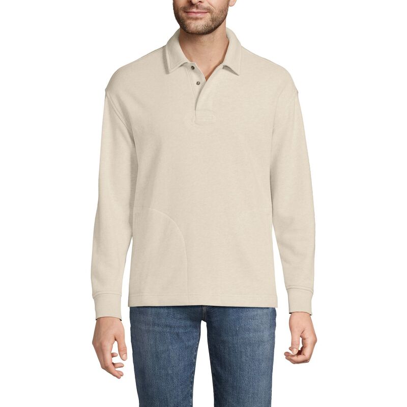 ランズエンド メンズ トップス Tシャツ ポロシャツ Men's Lands' End Seriousweats Rugby Polo Flax Heather ヘザー 16,635円