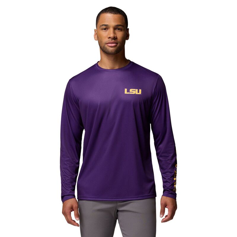 コロンビア メンズ トップス Tシャツ Men's Columbia Purple LSU Tigers PHG Terminal Shot Long Sleeve T-Shirt Lsu Purple パープル|ReVida 店
