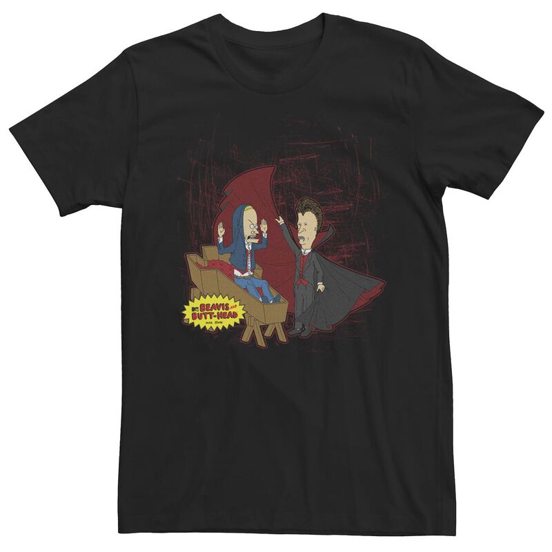 アニメ人となり メンズ トップス ティーシャツ Licensed Character Men\u0027s Beavis And Butthead Vampire Short Sleeve Tee Black 黒いこと メンズファッション-トップス-Tシャツ・カットソー
