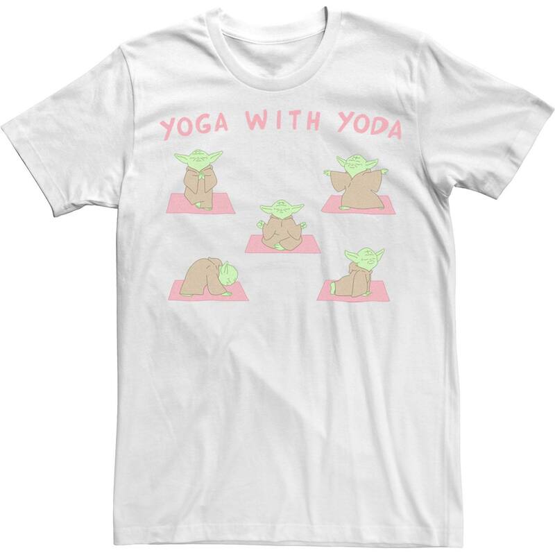 アニメ人となり メンズ トップス ティーシャツ Licensed Character Men\u0027star Wars Yoga With Yoda Tee White 白いこと Tシャツ・カットソー-トップス-メンズファッション
