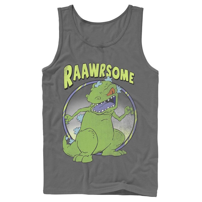 アニメ人となり メンズ トップス ティーシャツ Licensed Character Men\u0027s RugRats Reptaraawrsome Tank Top Charcoal 暗灰色 メンズファッション-トップス-Tシャツ・カットソー