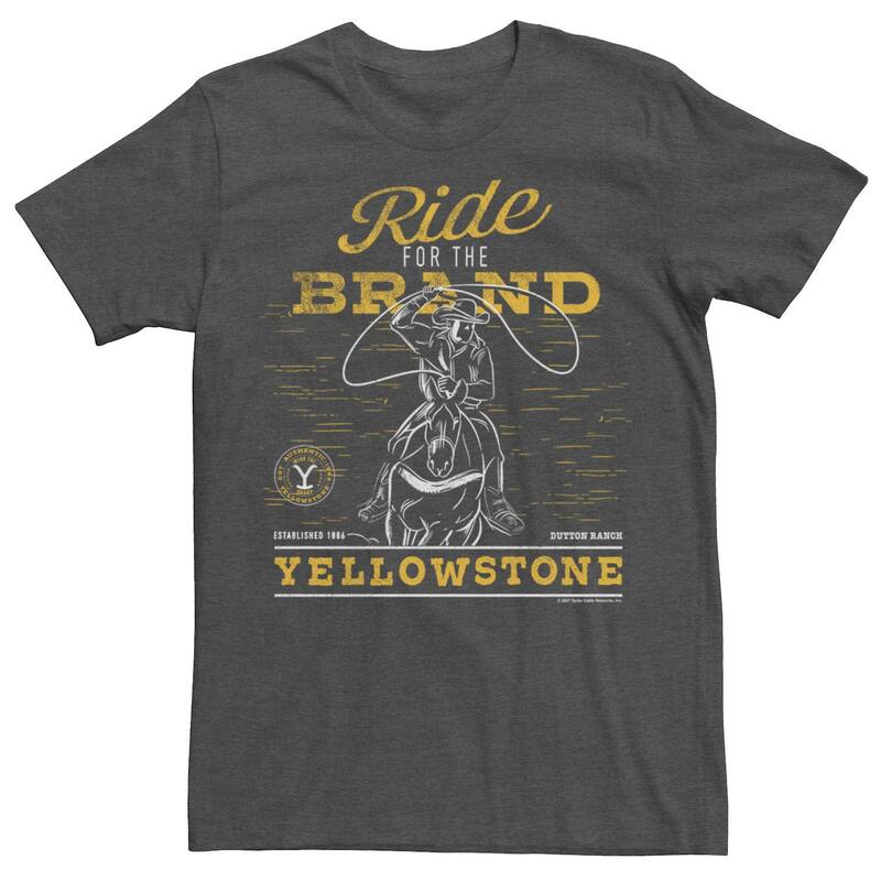 アニメ人となり メンズ トップス ティーシャツ Licensed Character Men\u0027s Yellowstone Ride For The Brand Tee Charcoal Heather 暗灰色 メンズファッション-Tシャツ・カットソー-トップス