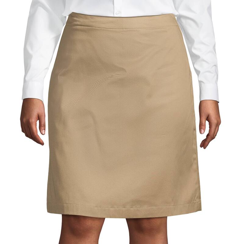 ランズエンド レディース ボトムスカート プラスサイズ Plusize Lands' End School Uniform Blend Chino Skort Khaki カーキ
