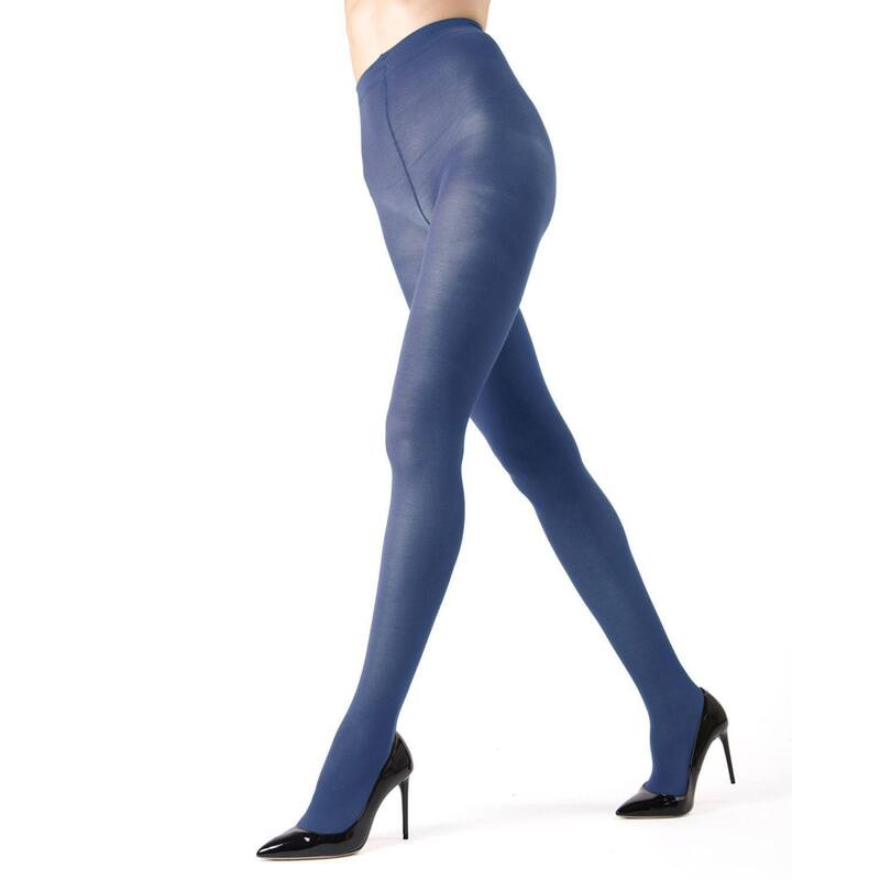 メモイ レディース アンダーお召しもの ソックス 綿織物 MeMoi Soft Pima Cotton Tights With Comfort Waist Denim ジーンズ