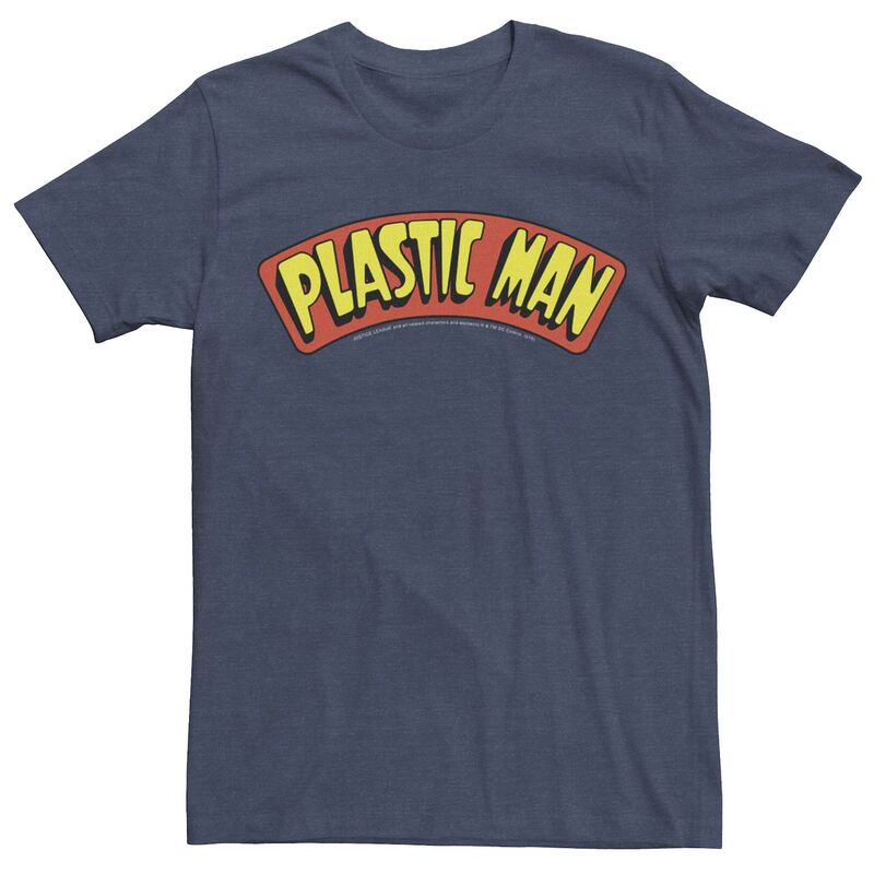 アニメ人となり メンズ トップス ティーシャツ ロゴタイプ Licensed Character Men\u0027s DComics Plastic Man Text Logo Poster Tee Navy Heather ギョリュウモドキ Tシャツ・カットソー-トップス-メンズファッション