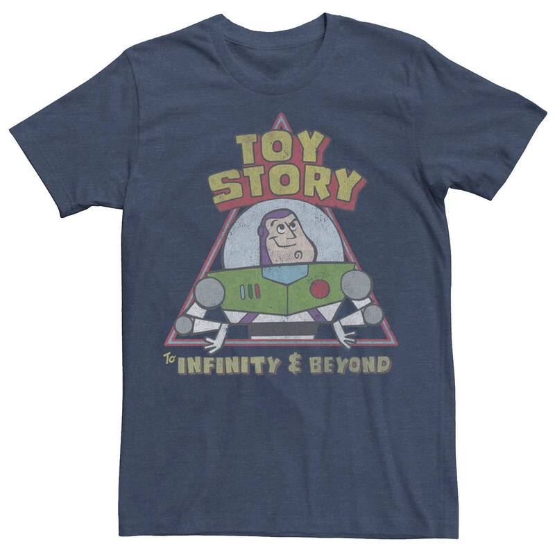 ウォルトディズニー ピクサー メンズ トップス ティーシャツ Disney / Pixar\u0027s Toy Story Buzz Lightyear Men\u0027s Doodle Portraitee Navy Heather ギョリュウモドキ Tシャツ・カットソー-メンズファッション-トップス