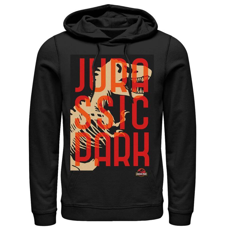 アニメキャラクター メンズ アウター パーカー・スウェット Licensed Character Men's Jurassic Park Splitypography T-Rex Bones Hoodie Black ブラック|ReVida 店