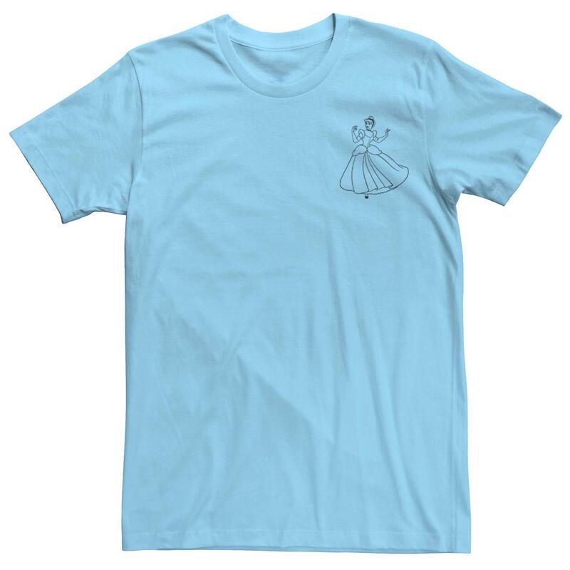 ウォルトディズニー メンズ トップス ティーシャツ ヴィンテージ Disney\u0027s Cinderella Men\u0027s Vintage Outline Pocketee Light Blue 青色 メンズファッション-Tシャツ・カットソー