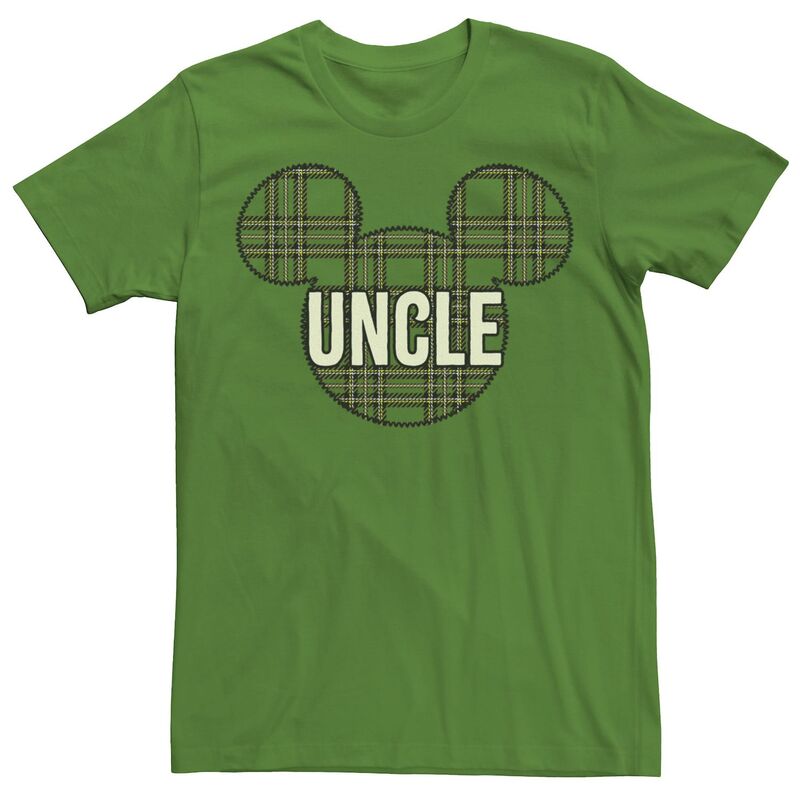ウォルトディズニー メンズ トップス ティーシャツ Disney\u0027s Mickey And Friends Christmas Plaid Mickey Uncle Men\u0027s Tee Kelly 照合のしるし メンズファッション-Tシャツ・カットソー-トップス