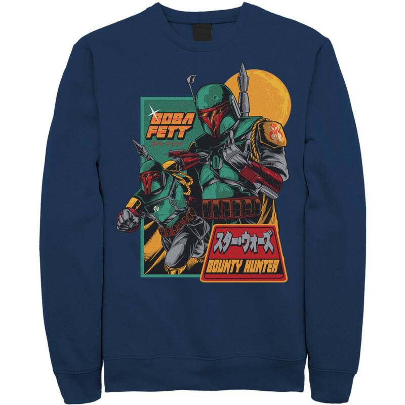 アニメキャラクター メンズ アウター パーカー・スウェット シャツ Licensed Character Men'star Wars Mandalorian Soldier Kanji Sweatshirt Navy ネイビー｜ReVida 店