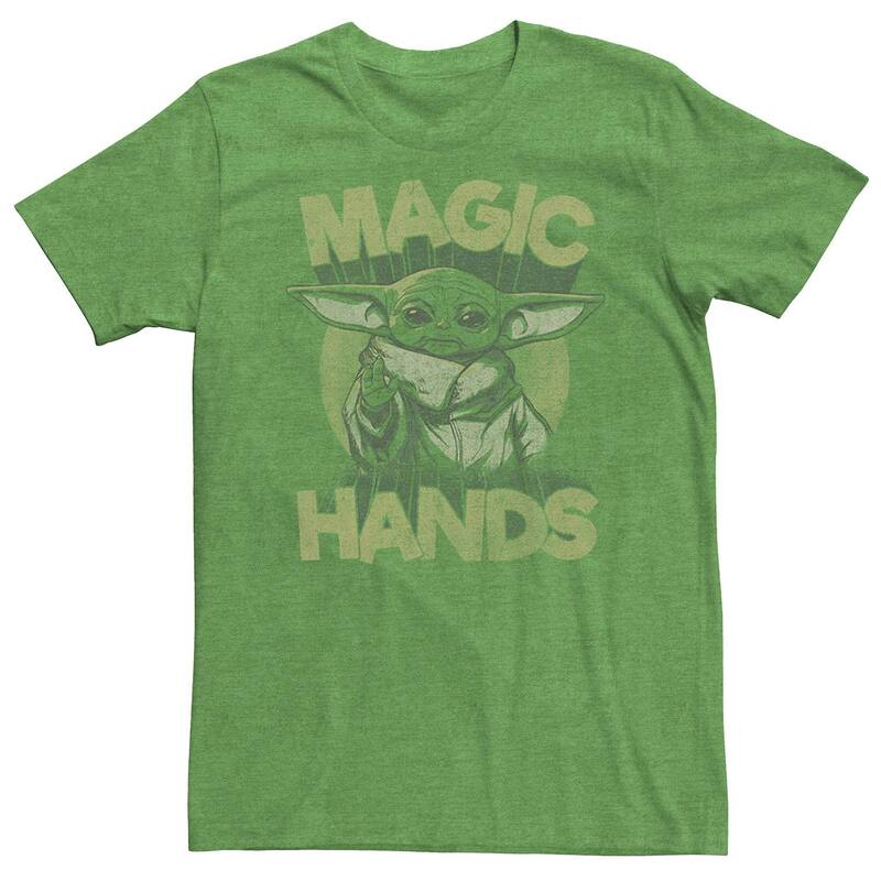 はやりっ児 ウォーズ メンズ トップス ティーシャツ Men\u0027star Wars The Child Magic Hands Tee Kelly Heather ギョリュウモドキ メンズファッション-トップス