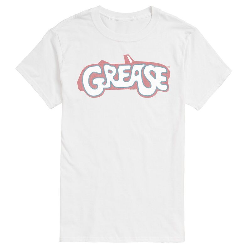 アニメキャラクター メンズ トップス Tシャツ トール ロゴ Licensed Character Big & Tall Grease Logo Tee White ホワイト