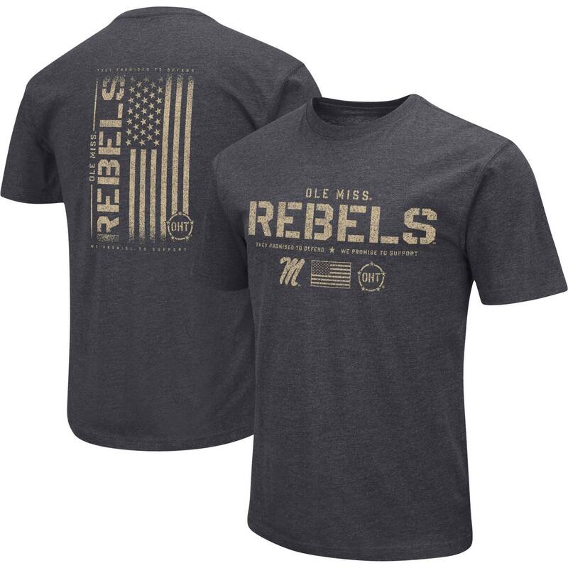コロシアム メンズ トップス Tシャツ トール Men Colosseum Heather Black Ole Miss Rebels Big \u0026 Tall OHT Military Appreciation Playbook T-Shirt Ole Charco ブラック