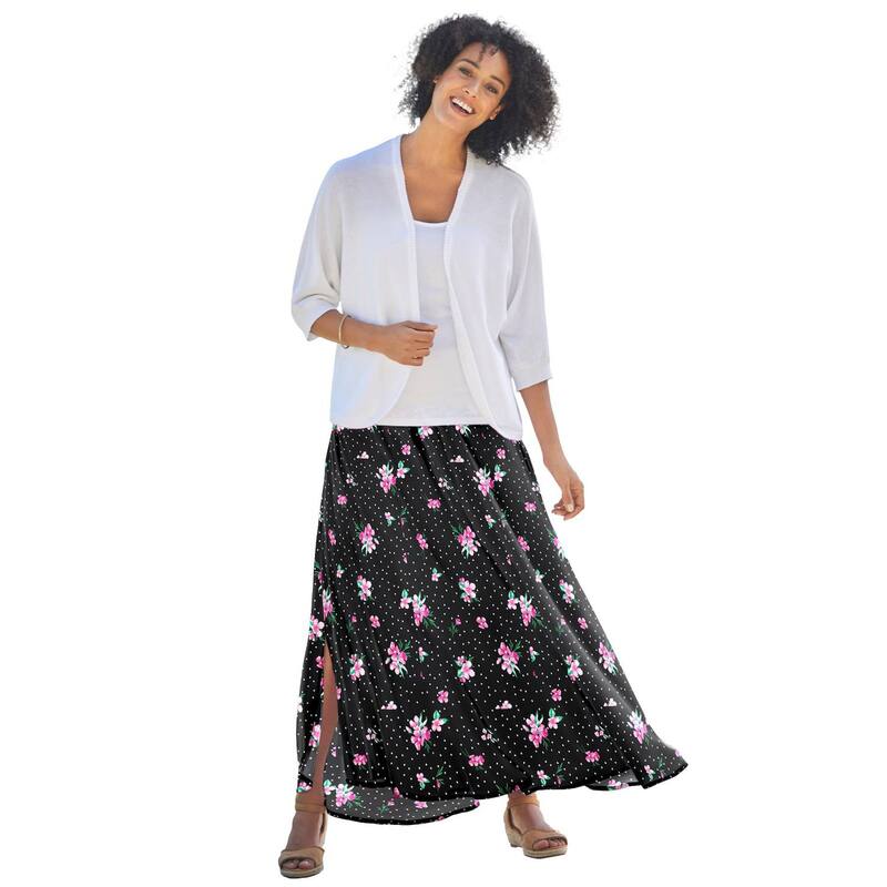 ウーマン ウィズイン レディース アウター ニット・セーター プラスサイズ カーディガン Woman Within Plusize Rib Trim Cardigan Shrug Sweater White ホワイト｜ReVida 店