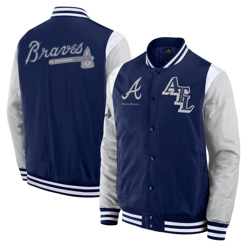 ファナティクス メンズ アウター ジャケット・ブルゾン Men's Fanatics Navy Atlanta Braves Elements Elite Full-Snap Jacket Brv Navy ネイビー｜ReVida 店