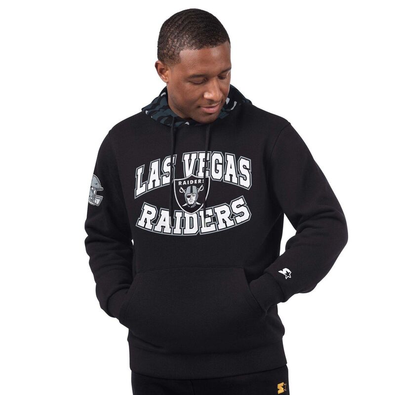 スターター メンズ アウター パーカー・スウェット Men'starter Black Las Vegas Raiders Thursday Night Gridiron Pullover Hoodie Lvr Black ブラック