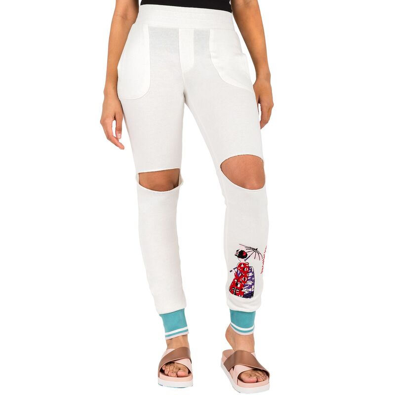 ポエティック ジャスティス レディース ボトムス カジュアルパンツ パイル アンクル Poetic Justice Akira French Terry Embroidery Ankle Jogger Pants Off White オフホワイト
