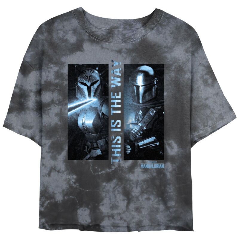 アニメキャラクター レディース トップス Tシャツ グラフィック Licensed Character Juniors' The Mandalorian This The Way Scene Bombard Wash Graphic Tee Black Charcoal ブラック