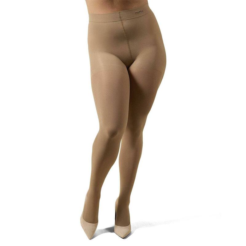 メモイ レディース アンダーお召しもの ソックス 足し加える大きさ MeMoi Microfiber Opaque Plusize Curvy Control Top Tights Naturel