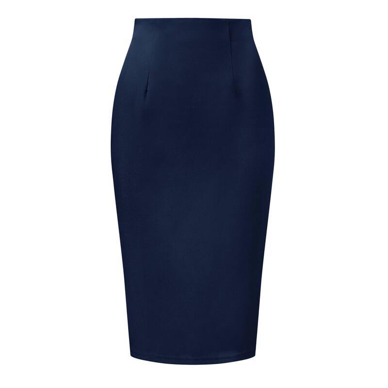 アレグラ ケー レディース ボトムスカート ハイウエスト ALLEGRA K Women's Elegant Pencil Skirt High Waist Split Hem Work Bodycon Businesskirts Dark Blue ブルー