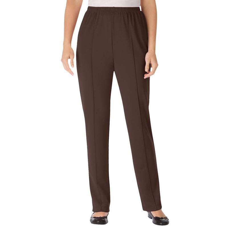 ウーマン ウィズイン レディース ボトムス カジュアルパンツ プラスサイズ ニット Woman Within Plusize Knit Hassle-Free Pull-On Elastic-Waist Pants Chocolate チョコレート 6,826円