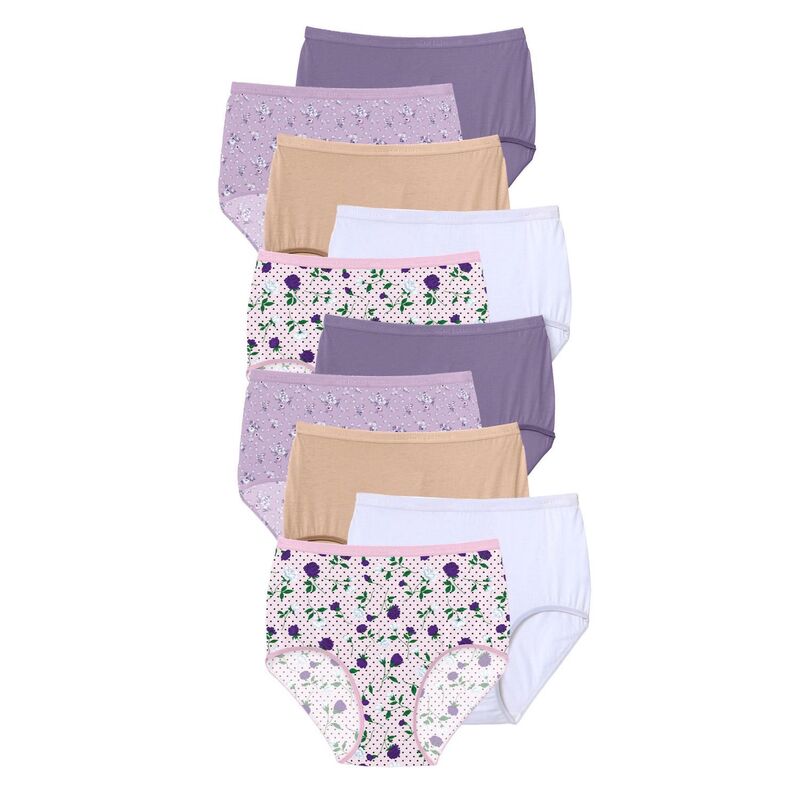コンフォート チョイス レディース アンダーウェア パンツ プラスサイズ コットン Comfort Choice Plusize Full Coverage Cotton Brief 10-Pack Sunset Floral Pack