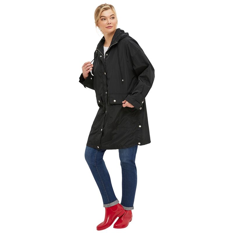 Ellos レディース アウター ジャケット・ブルゾン A ライン プラスサイズ コート ellos Plusize Hooded A-Line Raincoat Black ブラック