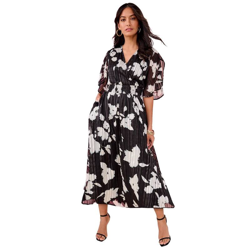 ロアマンズ レディース トップス 衣装 つけ加える大きさ マキシ Roaman\u0027s Women\u0027s Plusize Striped Lurex Maxi Dress Black Silhouette 黒いこと