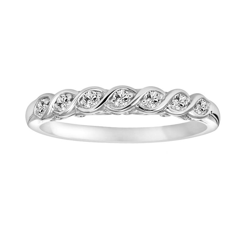 ヴェラウォン レディース アクセサリー リング Simply Vera Wang 14k Gold 1/7 Carat.W. Diamond Twist Wedding Ring White ホワイト|ReVida 店