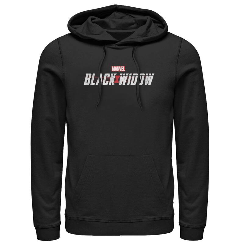 アニメキャラクター メンズ アウター パーカー・スウェット ロゴ Licensed Character Men's Marvel Black Widow Official Movie Logo Hoodie Black ブラック|ReVida 店