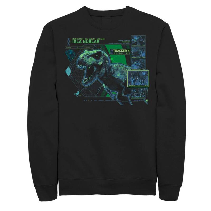 アニメキャラクター メンズ アウター パーカー・スウェット シャツ Licensed Character Men's Jurassic World T Rex Isla Nublar Tacker Sweatshirt Black ブラック