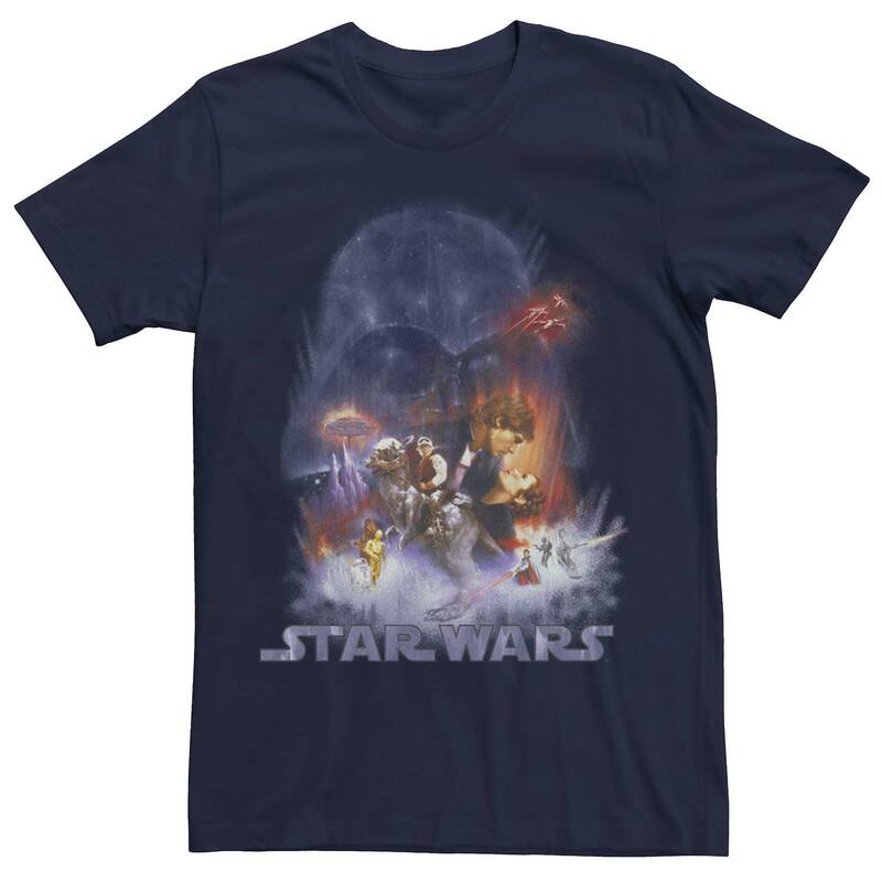 はやりっ児 ウォーズ メンズ トップス ティーシャツ 帝国 Men\u0027star Wars Empire Strikes Back Retro Fade Poster Tee Navy 米国海軍 Tシャツ・カットソー-トップス