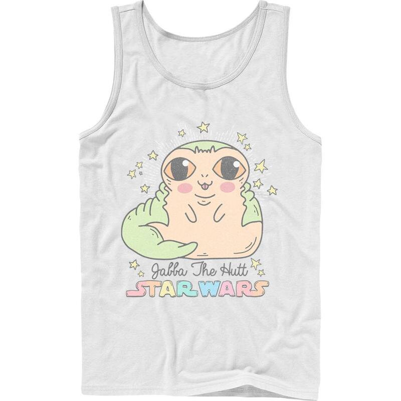 アニメ人となり メンズ トップス ティーシャツ Licensed Character Men\u0027star Wars Cute Cartoon Jabba The Huttank Top White 白いこと トップス-Tシャツ・カットソー-メンズファッション
