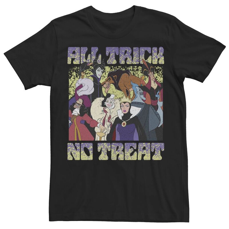 ウォルトディズニー メンズ トップス ティーシャツ Disney\u0027s Villains All Trick No Treat Men\u0027s Tee Black 黒いこと Tシャツ・カットソー-メンズファッション-トップス