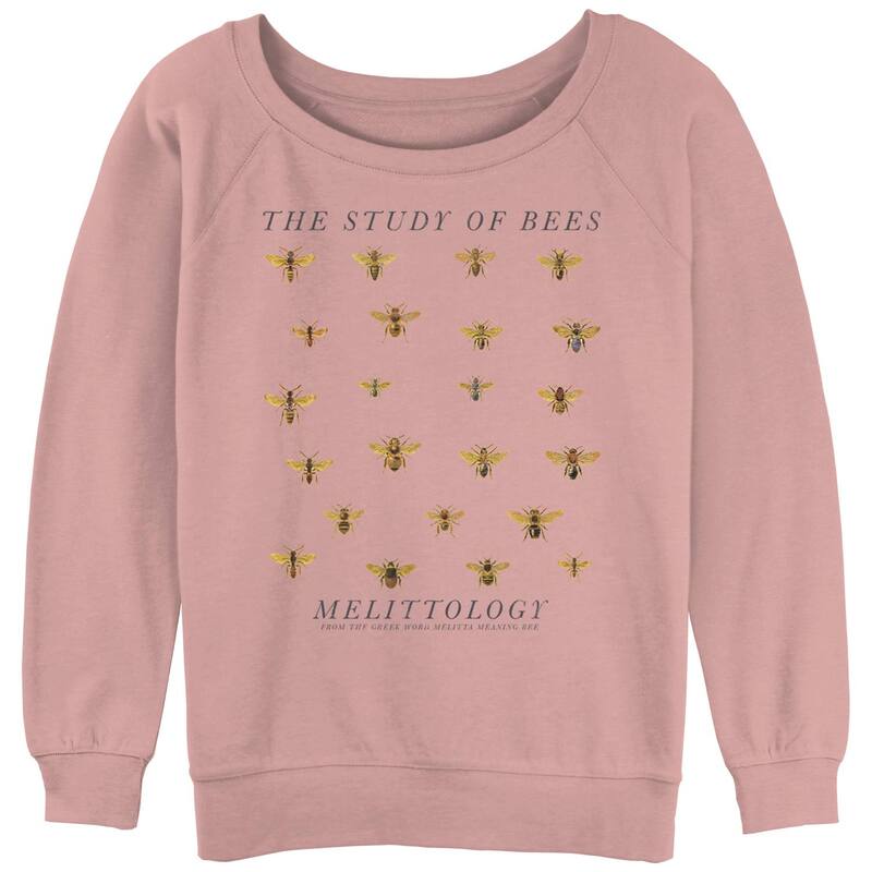 アニメキャラクター レディース アウター パーカー・スウェット シャツ グラフィック Licensed Character Juniors' Trendy Melittology The Study Of Bees Oversized Graphic Sweatshirt Desert Pink ピンク